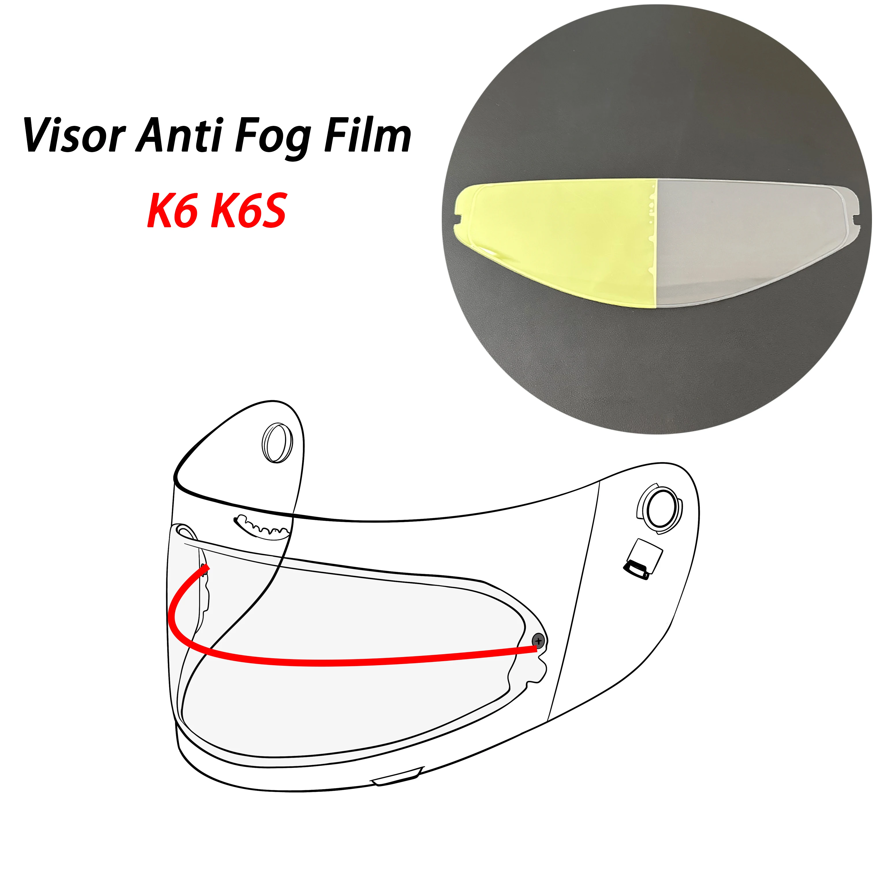 

Пленка для линз мотоциклетных шлемов для AGV K6 K6S, козырек для шлема, противотуманная пленка