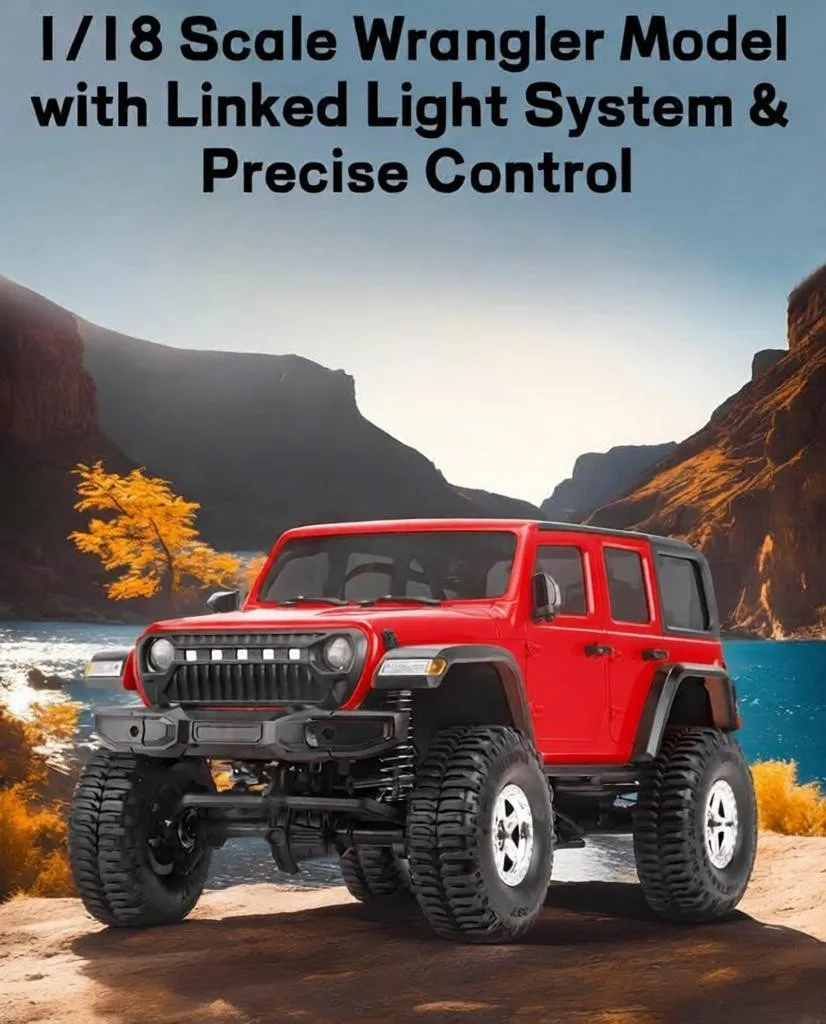 Austarhobby Black Friday 1/18 Scale Wrangler Simulation Rock Crawler RC Car, Electric Off‑Road Model, RTR Hummer‑Style Vehicle