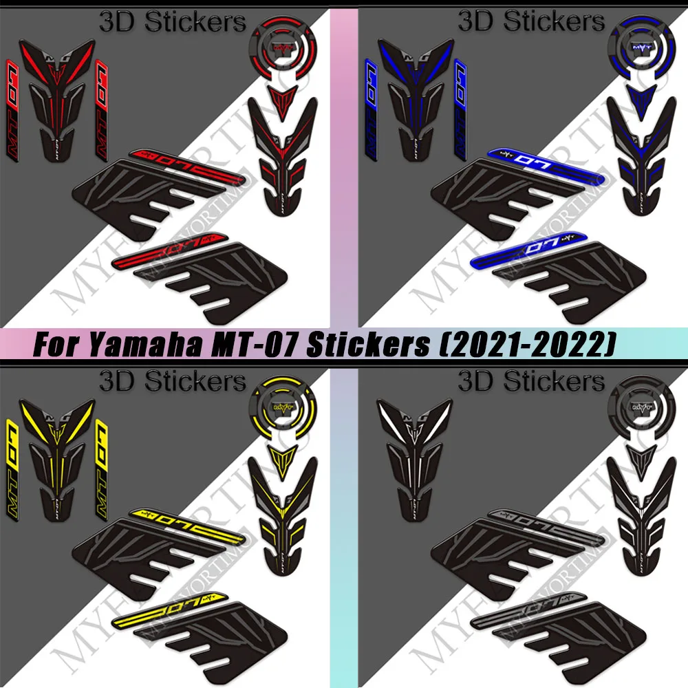 

For Yamaha MT07 MT 07 SP MT-07 2021 2022 Motorcycle Stickers Tank Pad Kit Knee Decals Wind Deflector Windscreen Protector