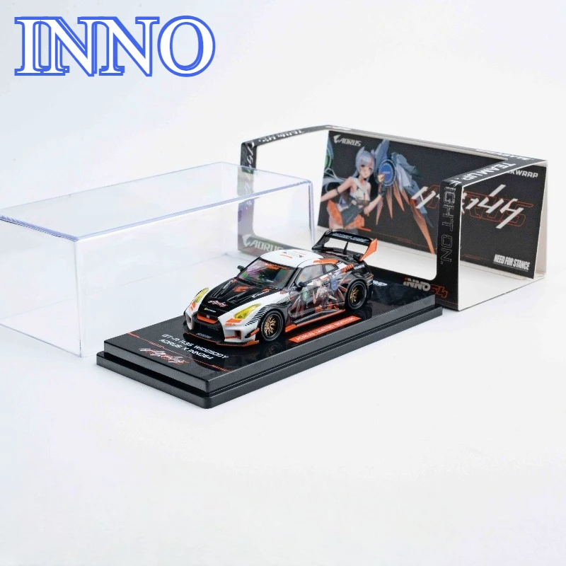 INNO 1: 64 alloy Nissan GTR R35 WIDEBODY AORUS replica car model, car figurine, adult collection item, boys' gift