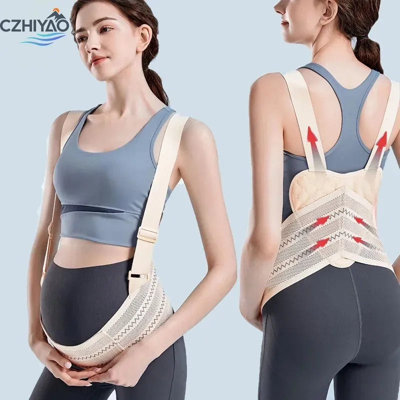 

CZHIYAO Pregnancy Abdominal Support Belt With Breathable Clip And Back Brace Relieves Pelvic Pain For All Trimesters Childbirth