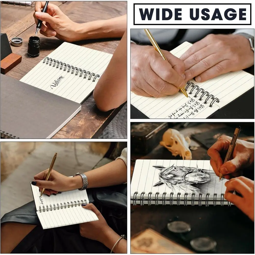 100パック ミニスパイラルノート、3x5インチ、罫線入り120ページジャーナル、休日、オフィス、学校用