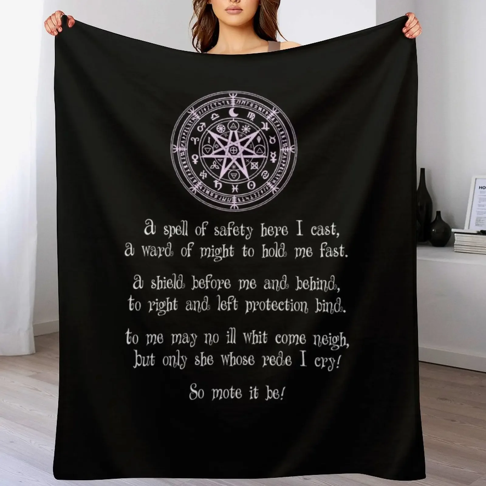 

New Protection Spell Wiccan Throw Blanket Bed linens Decorative Beds Tourist for winter Blankets