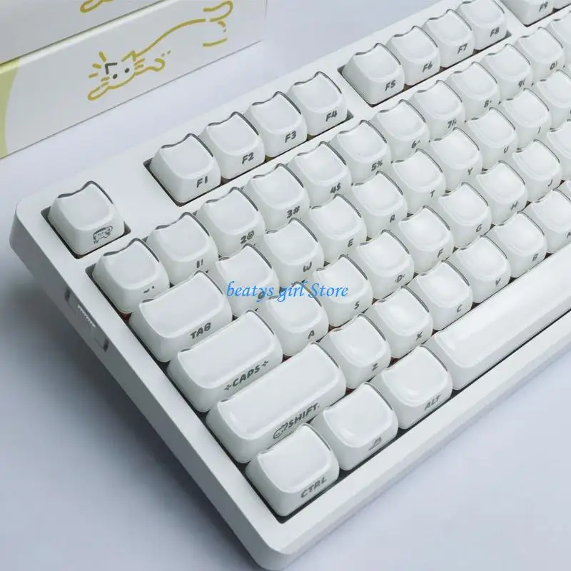 C7AB Full Set 119Key Crystals Clear Keycaps For 61 104 Mechanical Keyboard