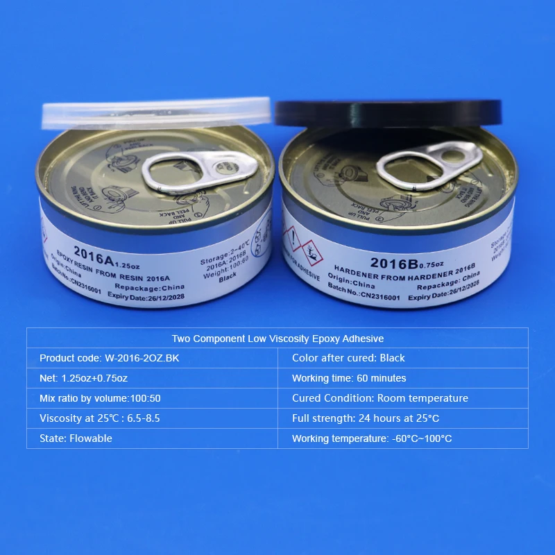 Black 2016 High Lap Shear Adhesive Bonding CFRP Composite Thermoplastics Up to 140°C High Toughness Resilience 2OZ Epoxy AB Glue