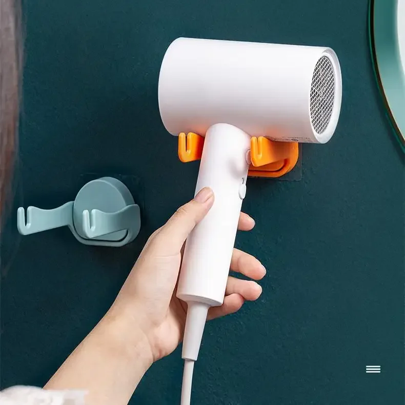 

Simple Punch-free Hair Dryer Rack Bathroom Wall Storage