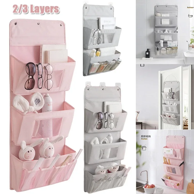 Wall Hanging Organizer Bag Non-Woven Fabric Door Wardrobe Hanging Storage Bag Living Room Bedroom Toy Cosmetic Kitchenware Box