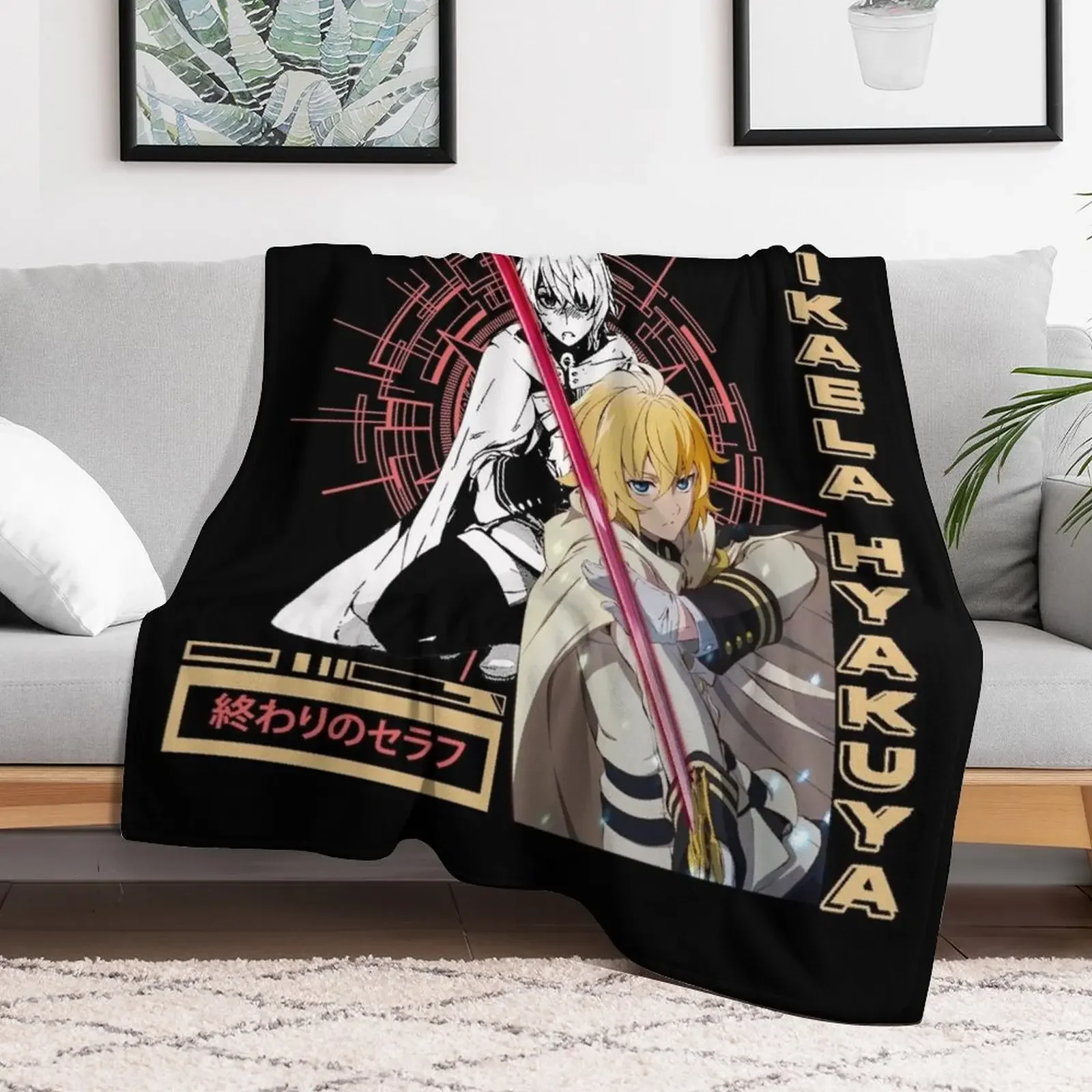 Owari no Seraph | Mikaela Hyakuya 3 Throw Blanket Furrys Sofa Quilt Flannel Travel Blankets