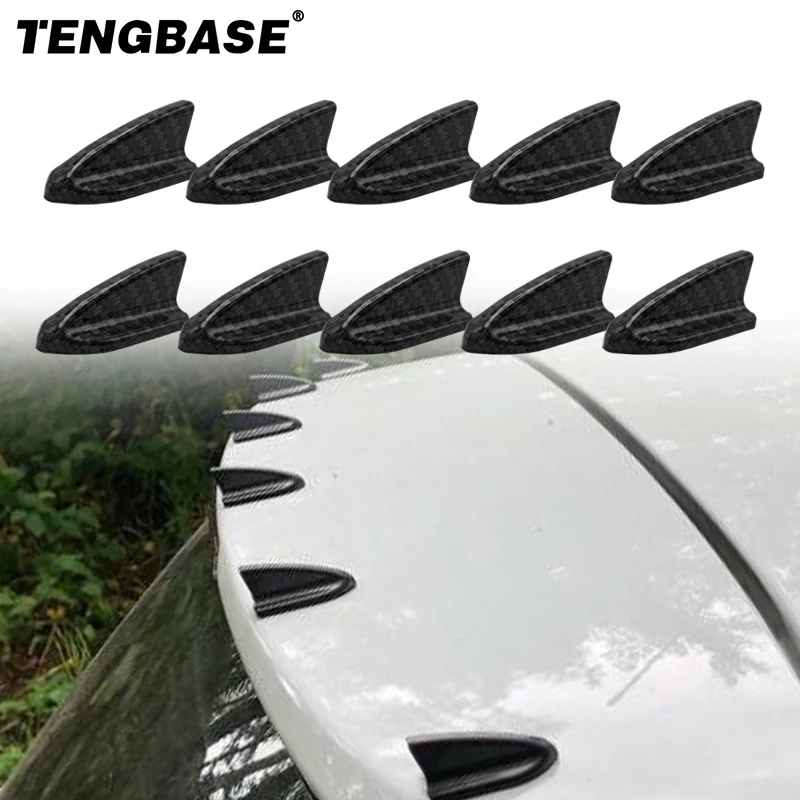 Car Universal Shark Fin Roof Decorative Antenna Aerials Carbon Fiber Look Stickers Exterior Parts Car Accessories