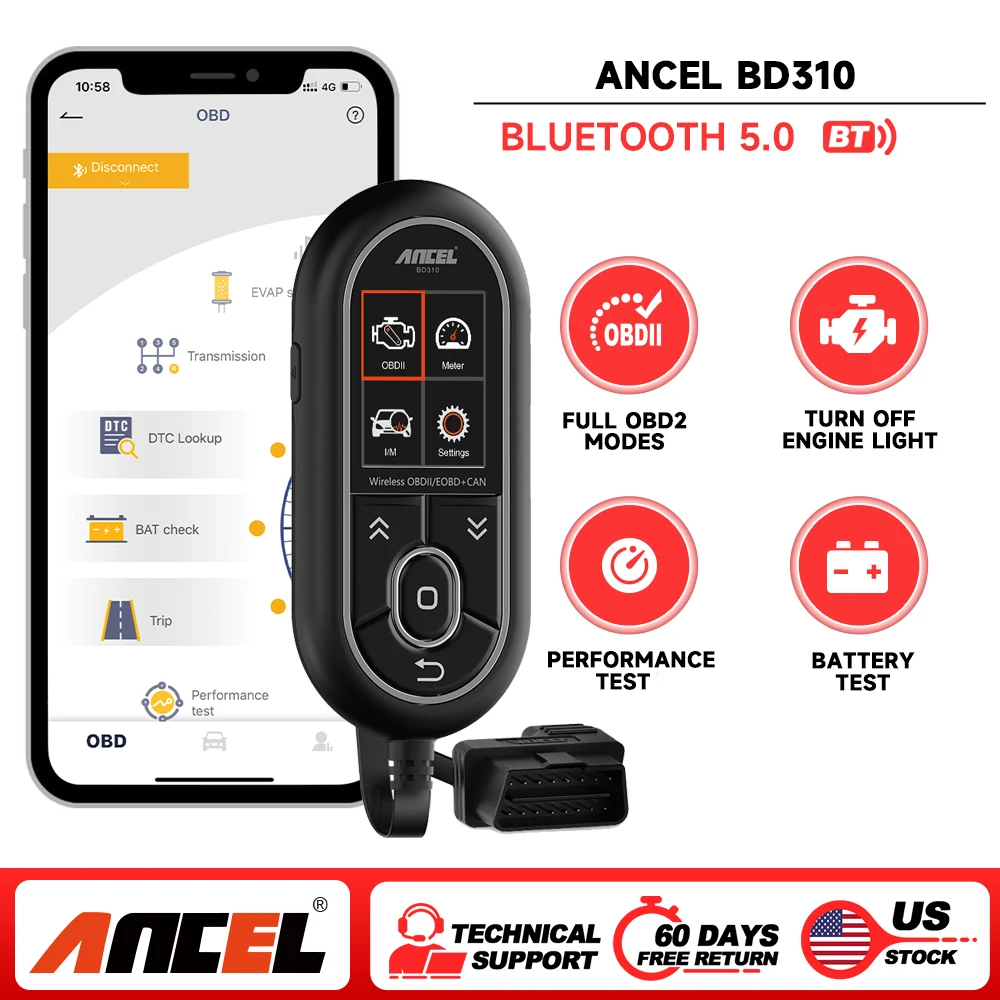 

Сканер OBD2 ANCEL BD310 Профессиональный бортовой компьютер 3 в 1 для автомобильного цифрового счетчика OBD 2 Автомобильные диагностические инструменты Бесплатное обновление