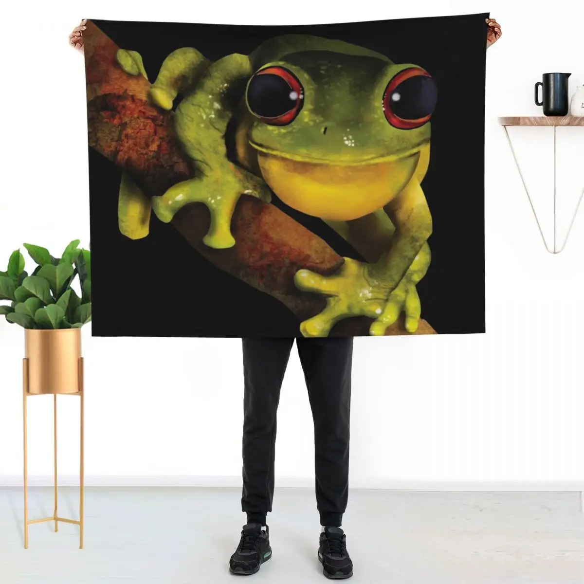 Red-eyed Tree Frog Throw Blanket Ultra Soft Flannel Fleece Blanket for All Seasons