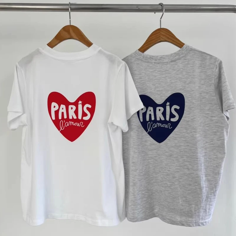 T-shirt retrò rotonda Ne ort Sve da donna, vestibilità ampia, design estivo chic, stampa di lettere Ba, versatile top coreano