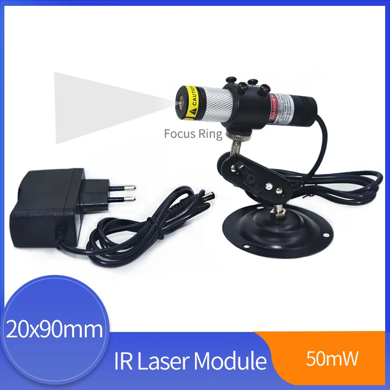 20X90Mm Kaca Laser Garis IR Langsung 980nm Tahan Air Dapat Fokus Modul Laser 50MW untuk Mesin Pemotong Batu Pekerjaan Kayu