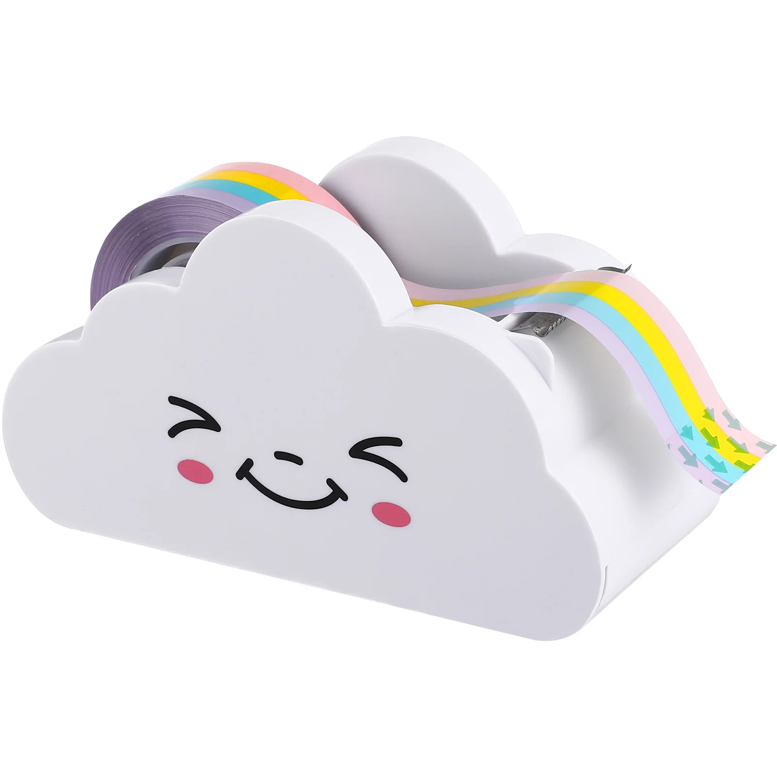 Tape Desktop Stationery School Supply Rainbow with Dispenser Cloud Office White Holder