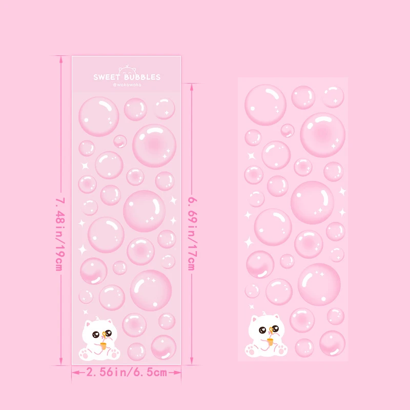 Korean Stickers Wholesale Original Transparent Bubble Ins Style Cute Hand Account with Card Stickers