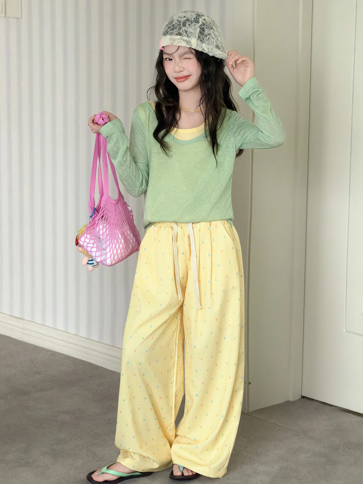 

Весенний повседневный комплект из двух предметов для девочек: модная корейская детская одежда, дышащая, свободного кроя, однотонная