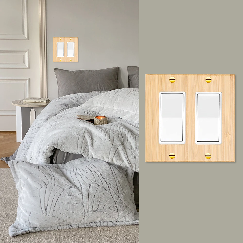 1 Piece of Wall Panel Light Switch Cover, Various Styles of Bamboo Wall Panel Light Switch Socket Cover, Sturdy and Durable