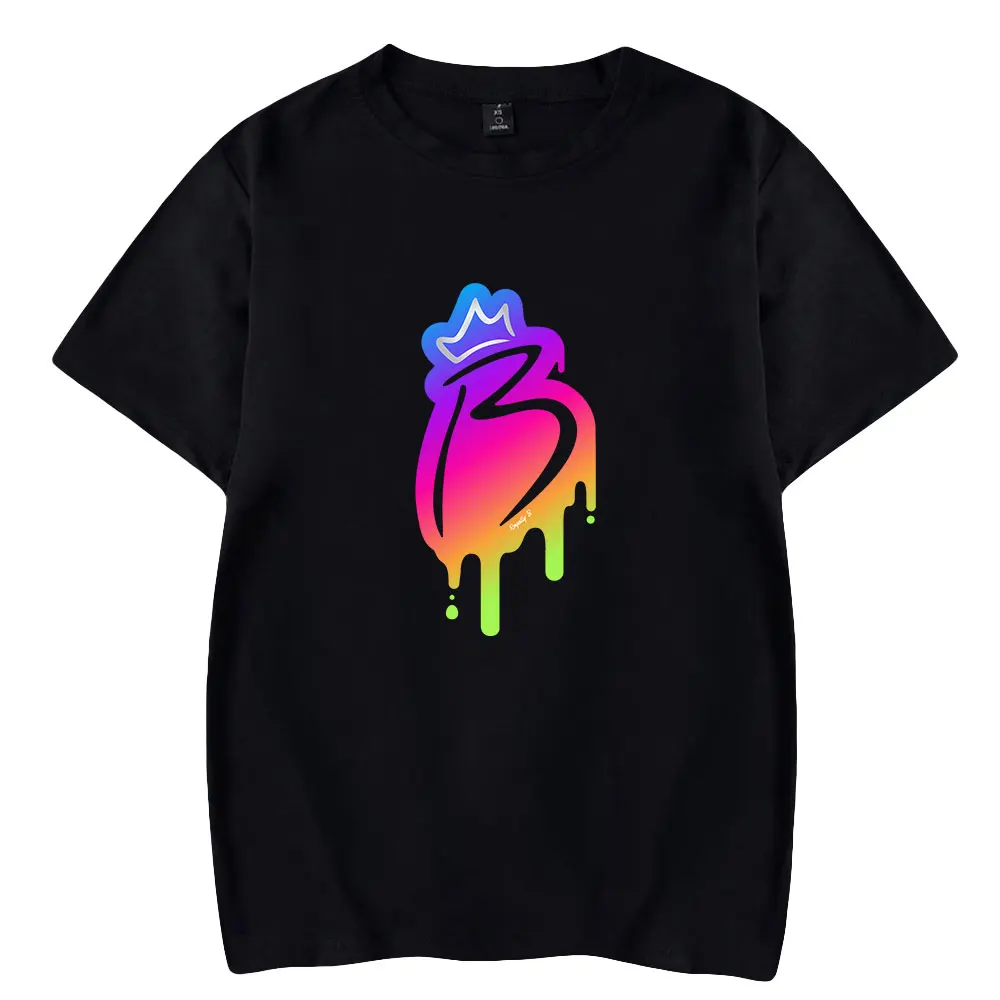 

BriannaPlayz Rainbow Tee Unisex Crewneck Manga Curta Mulheres Homens T-shirt Harajuku Streetwear 2024 Estilo Casual Moda Roupas