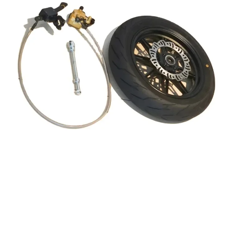 Aluminum front wheel set includes aluminum front wheel, disc brake, axle