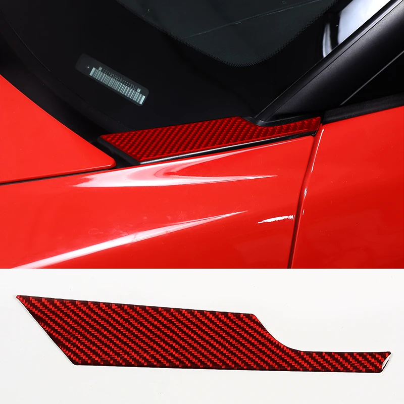 

For Chevrolet Corvette C6 2005-2013 Soft Carbon Fiber Car Hood Triangular Panel Sticker Car Exterior Decoration Accessories