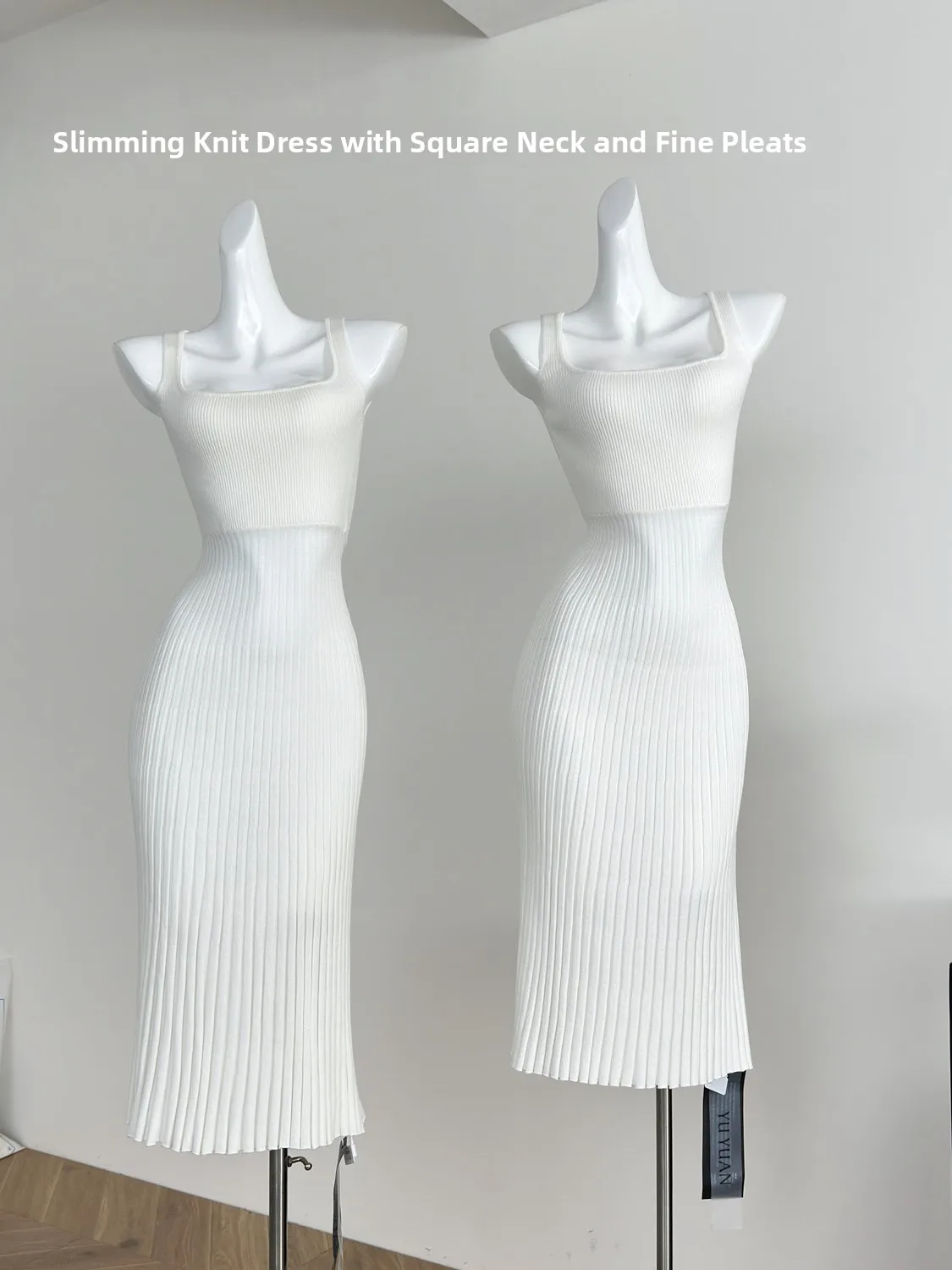 فستان دولامي الصيفي 2025 للنساء، فستان طويل محبوك نحيف ملفوف، فستان أنيق بياقة وطيات دقيقة، أسلوب عصري غير رسمي