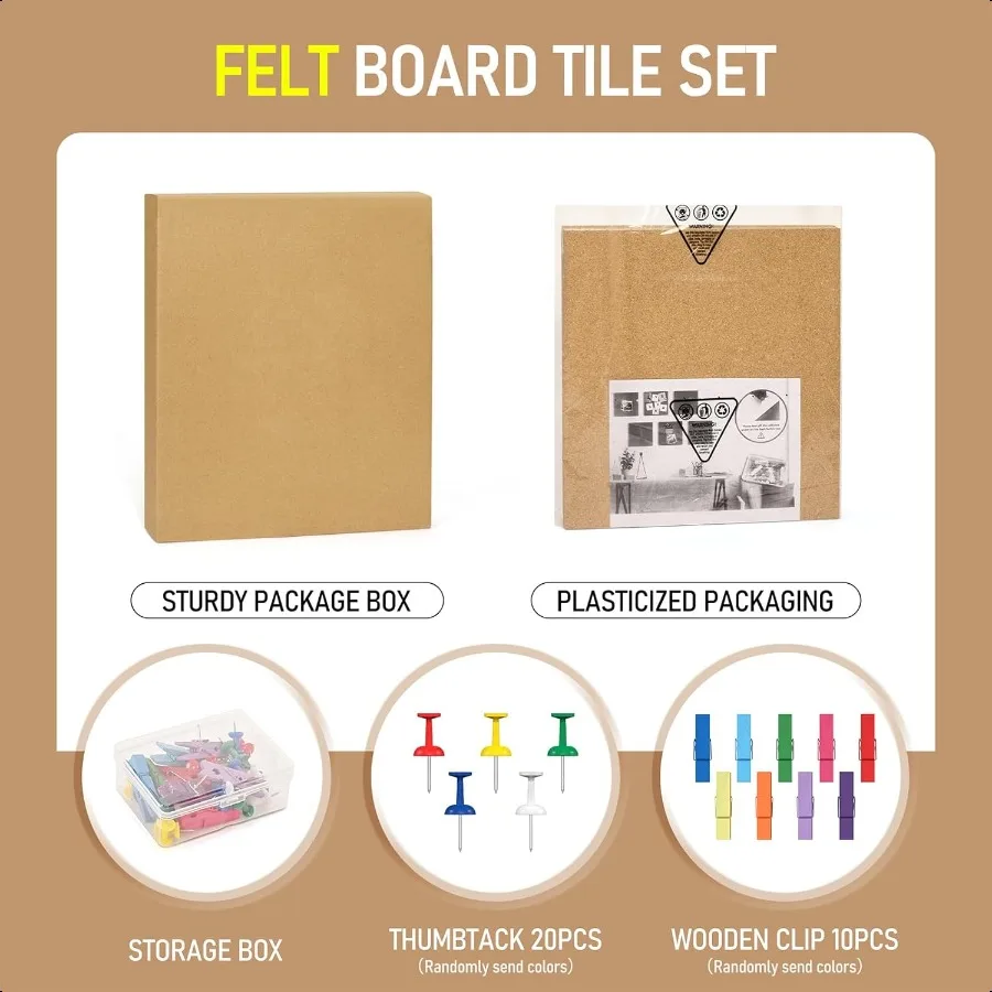 بلاط لوح الفلين 4 عبوات من ألواح الفلين اللاصقة للجدار، مربعات لوحة الفلين الصغيرة المزخرفة للمكتب والمدرسة والمنزل #5