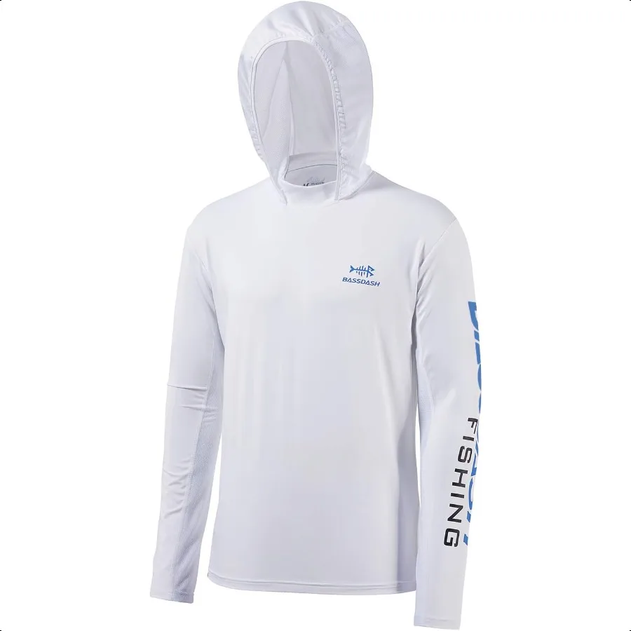 

UPF 50+ Mens UV Sun Protection Long Sleeve Performance Fishing Hoodie Hooded Shirts