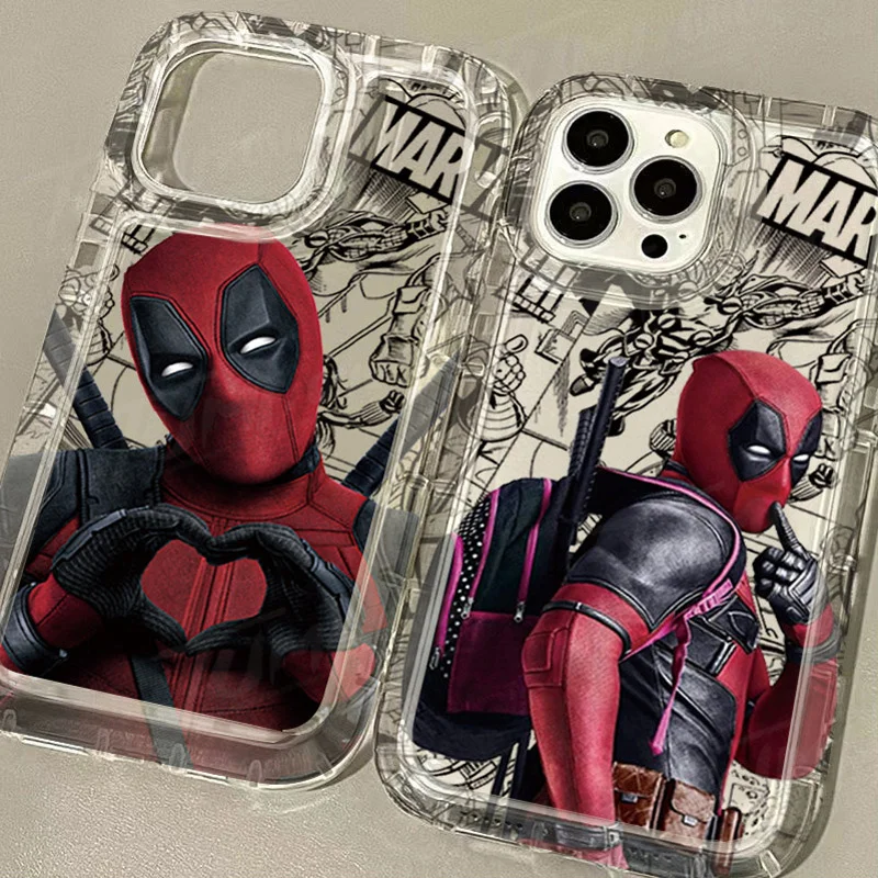 Marvel Deadpool Clear Phone Case for Xiaomi 13T 12T 14 13 12 12X 12S 11 Lite 10 11i POCO X6 Pro X3 NFC X4 GT X5 F3 F4 F5 Cover