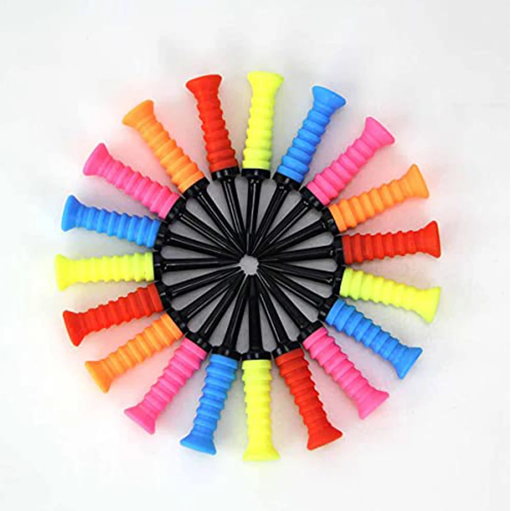 5Pcs/Pack Elastic Rubber Golf Tees Plastic Holder 83MM Supplies For Driver Durable Accessories