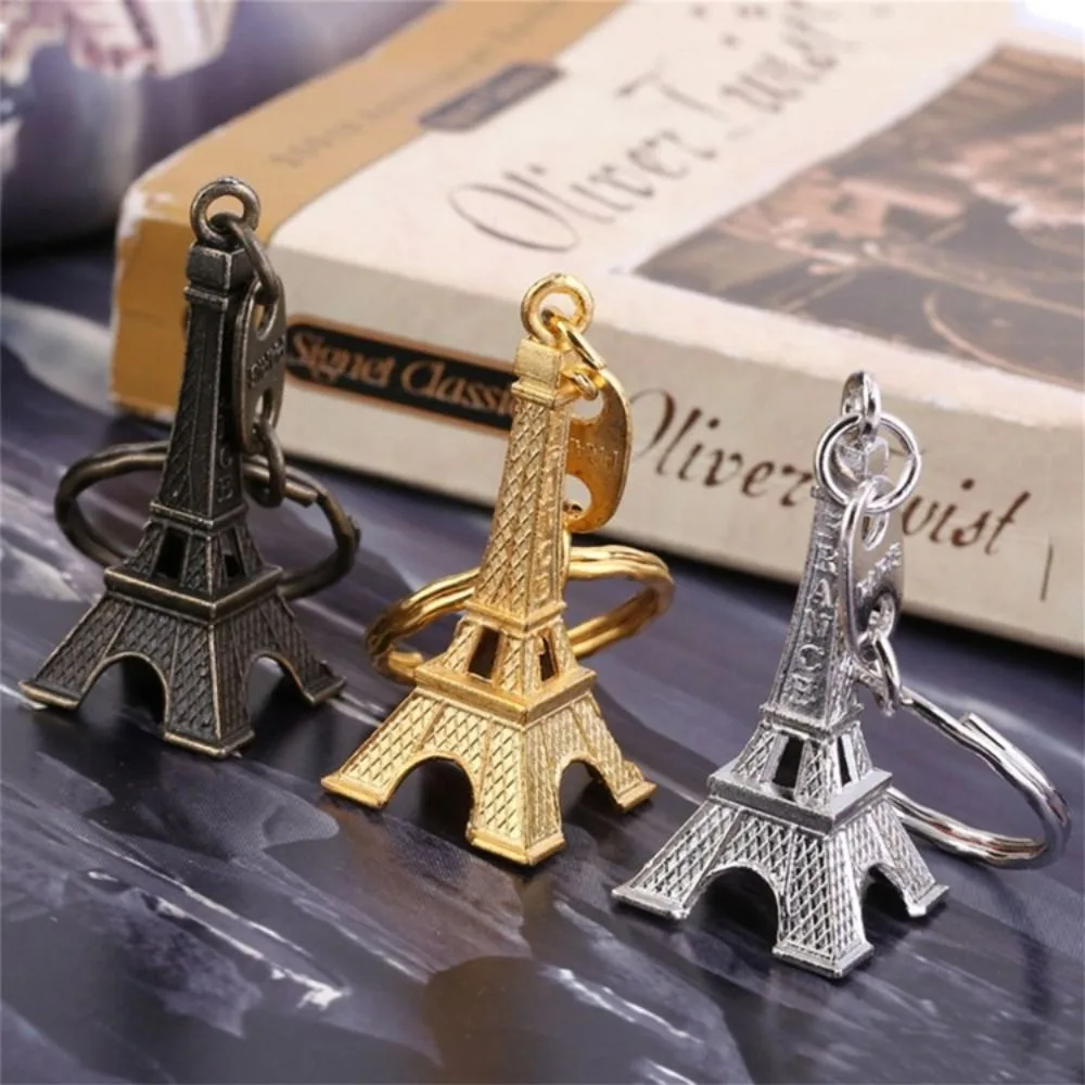 

Simple Vintage France Tower Keychain Alloy Fashion Eiffel Tower Bag Pendant Trending Decoration Paris Keyring Car Key Pendant