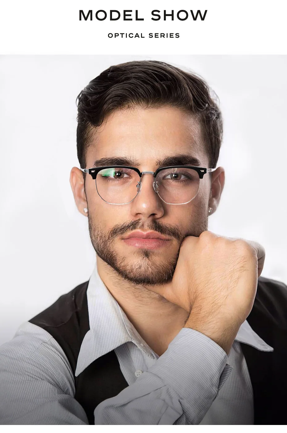 CAPONI 2025 Neue Brille Herrenrahmen Reines Titan Vintage Brillen UV400 Schutz Klassische Markendesignerbrille J23604 – Detail 3