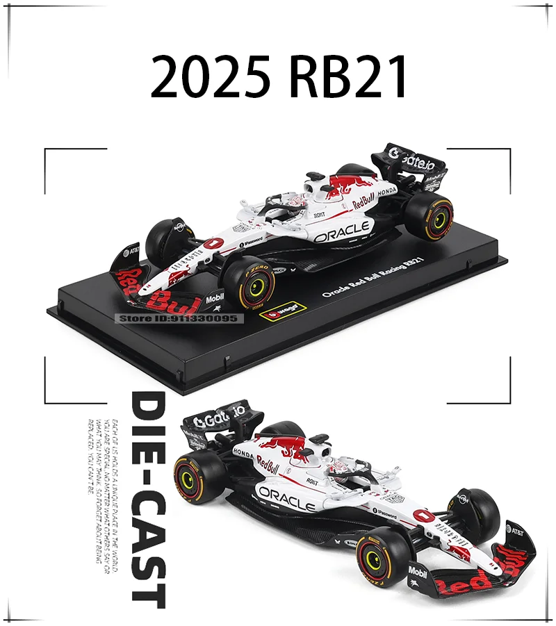 Bburago 1:43 2025 F1 Red Bull RB21 # 1 Verstappen # 22 Yuki Tsunoda SF25 W16 MCL39 A525 Legierungsauto Druckguss-Modell Spielzeug Sammlerstück – Detail 13