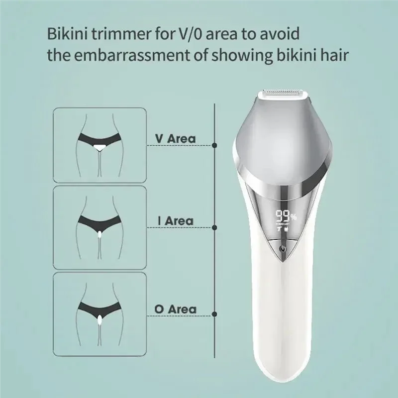 Stable-Electric Trimmer For Women 6 In 1 Painless Wet & Dry Women Shaver For Arm, Underarm, Bikini, Legs, Replaceable Heads