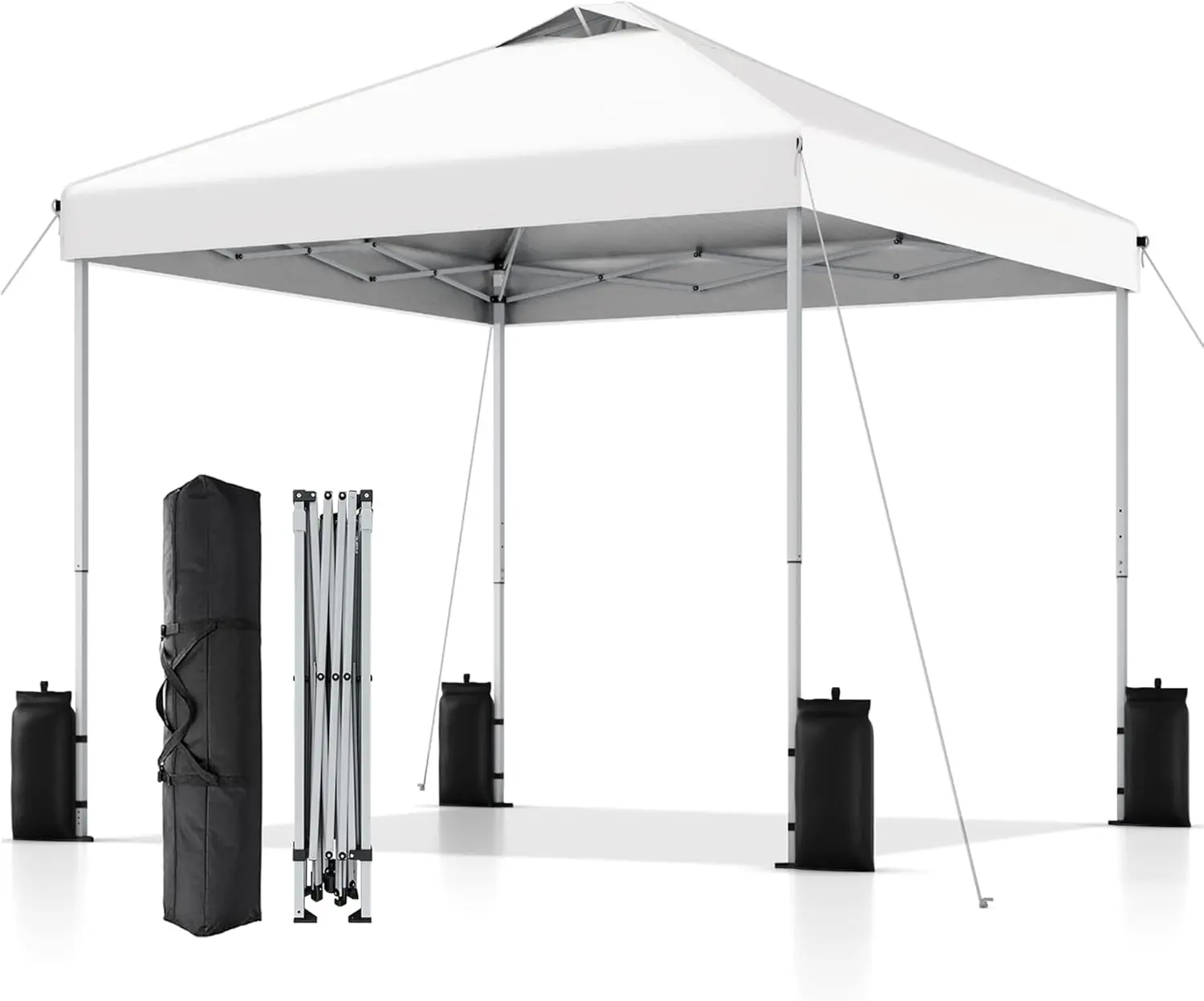 

10x10 Pop Up Canopy Tent, One Push Setup, Heavy Duty Portable for Beach Camping Parties with Vents