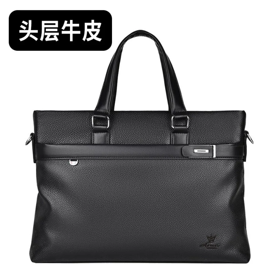

【New style】Top layer cow leather men's briefcase genuine leather men's handbag large-capacity file bag new computer bag backpac