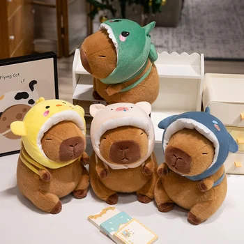 22/28/38CM Cute Capybara Plush Toy Simulation Capibara Cosplay Pig Dinosaur Chick SharK…