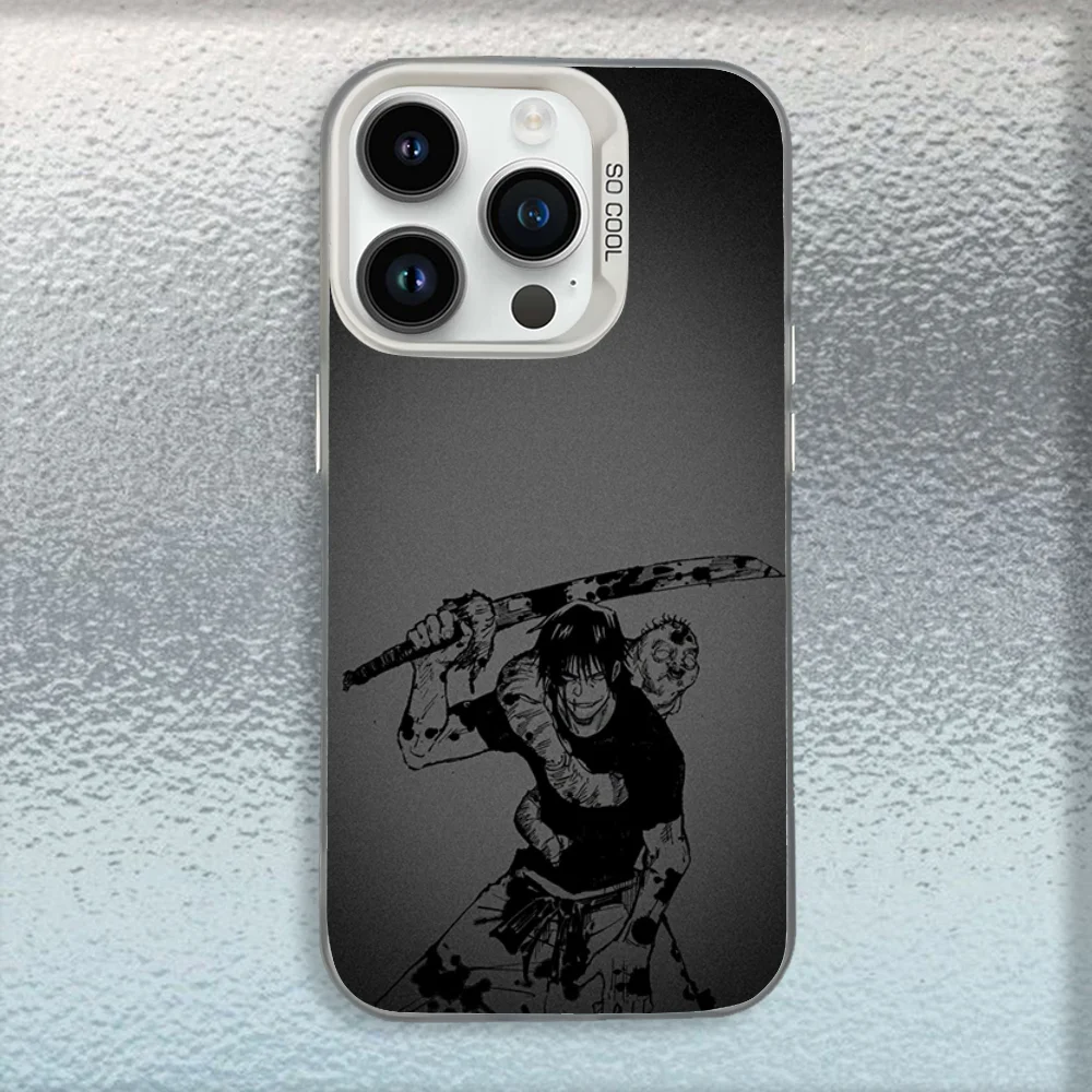 حافظة هاتف Toji Fushiguro Jujutsu K-Kaisen لهاتف iPhone 16,15,14,13,12,11,Mini,Pro,MAX غطاء أبيض غير لامع مقاوم للصدمات
