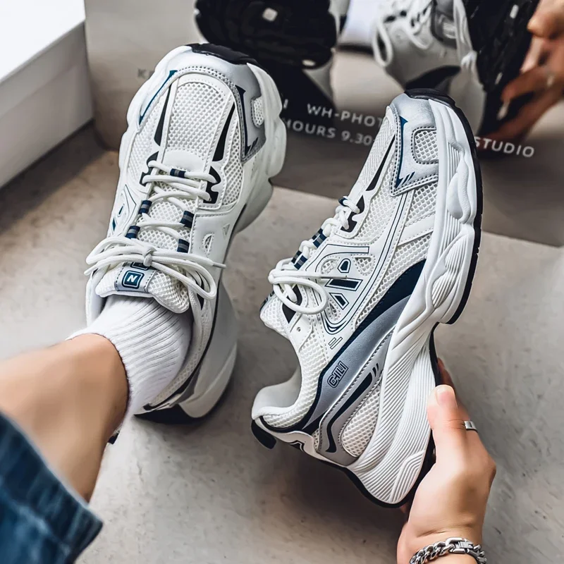 Sepatu Lari Pria Sepatu Kasual Pria Modis Sepatu Olahraga Anti-selip Bersirkulasi Jaring Sepatu Tenis Nyaman Sepatu Jalan Lembut