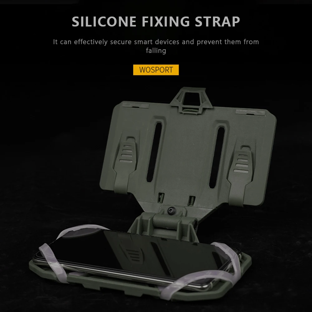 Vest Chest Cell Phone Carrier Universal Foldable Army Cell Phone Holder Mobile Phone Folding Mounting Bracket for Tactical Vest