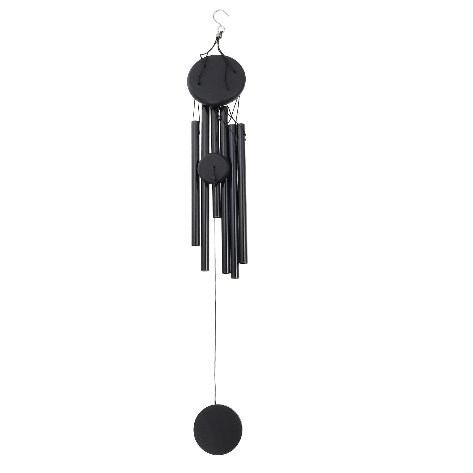 

Vintage Wind Chime Home Decor Metal Black Hanging Outdoor Balcony Adornment Bedroom Garden Ornament Simple Structure