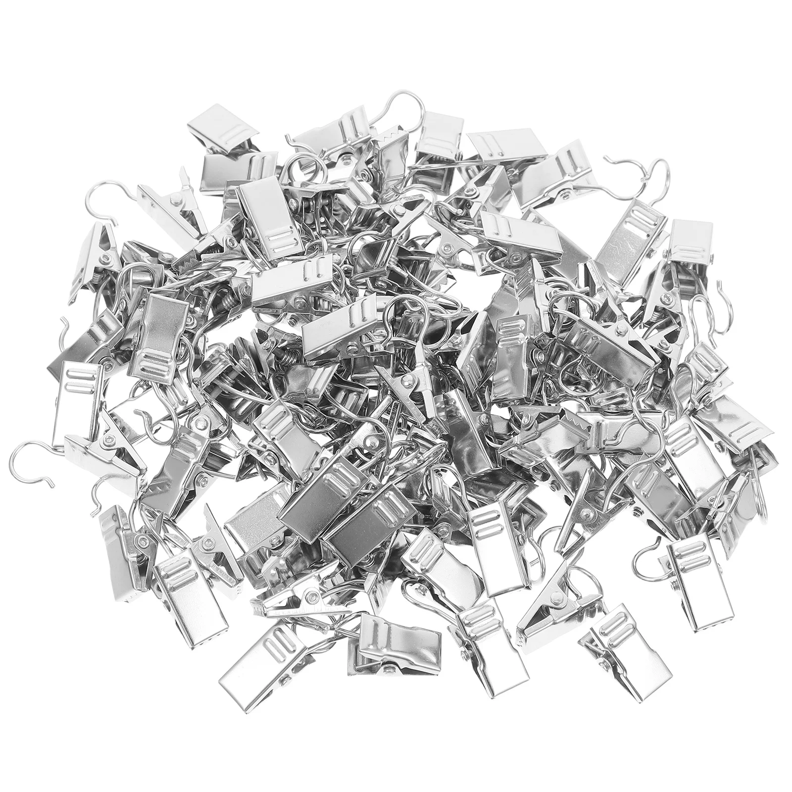 

100Pcs Heavy Duty Iron Curtain Clips with Hooks for Drapery Hanging Photos Party Lights Art Craft and Home Decoration