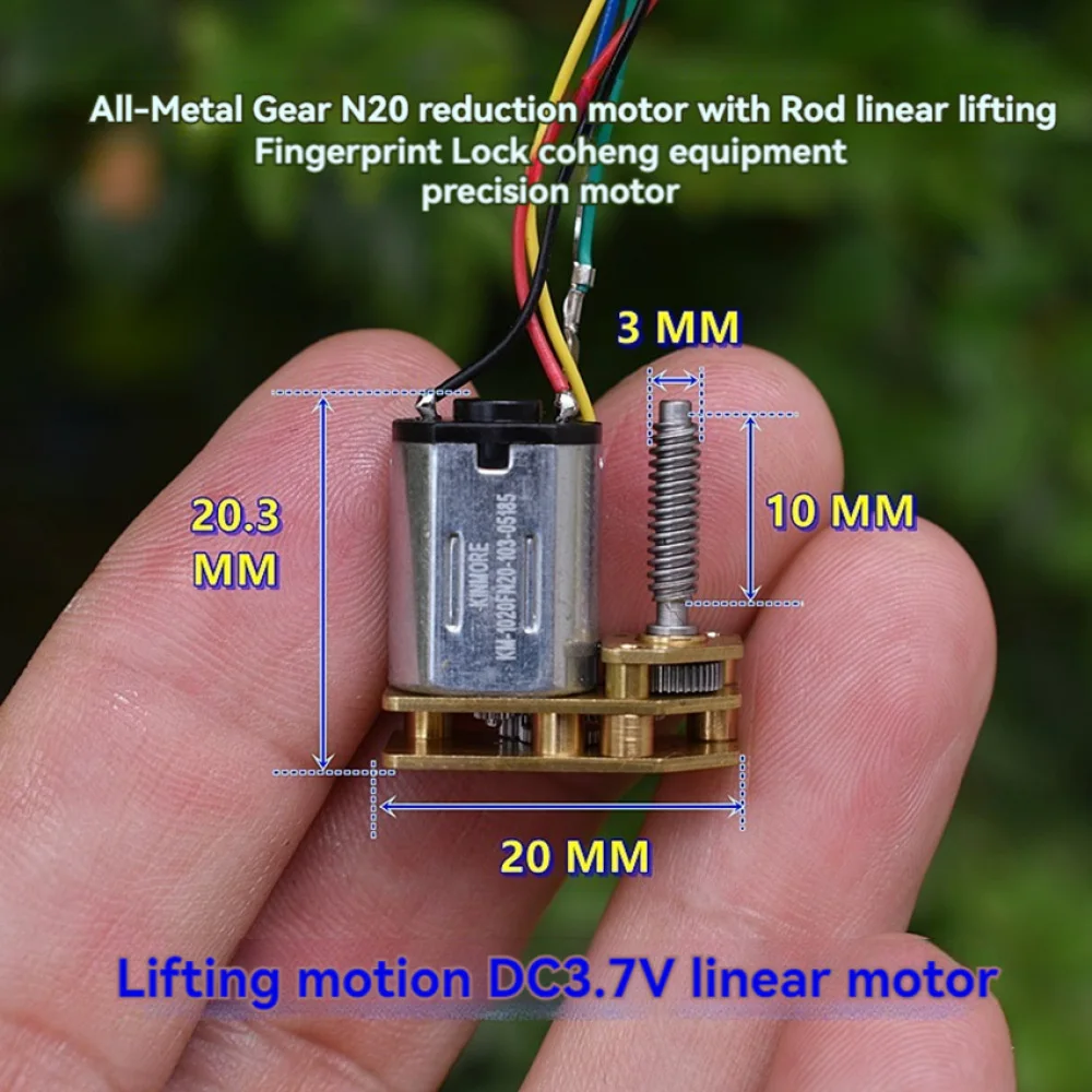 1 PCS Gear Motor Miniature Linear Motor N20 Gearmotor with Driver Nut DC3.7V Fingerprint Lock Motor