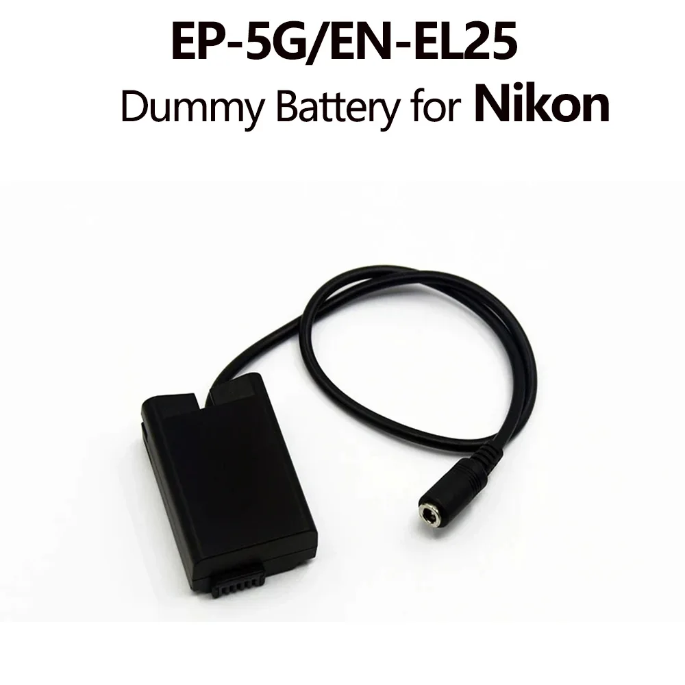 EN-EL25 EN EL25 Dummy Battery 4.0mm*1.7mm DC Jack Female EP-5G DC Coupler Fit for Nikon Z50 ZFC Z30 Cameras