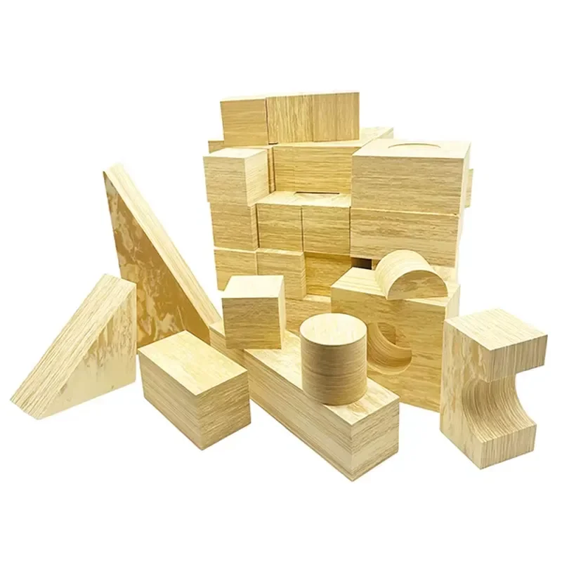 for 52 Pieces Large 8CM Thick Non Toxic Wood Grain EVA Foam Building Blocks Educational Construction Toy Mix 9 Shapes for 5 7