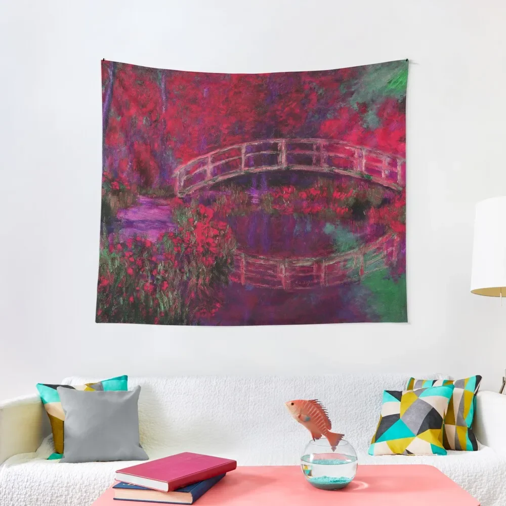 

Monet The Japanese Bridge (The Bridge in Monet's Garden) jewel tones Tapestry Cute Room Decor Tapestry