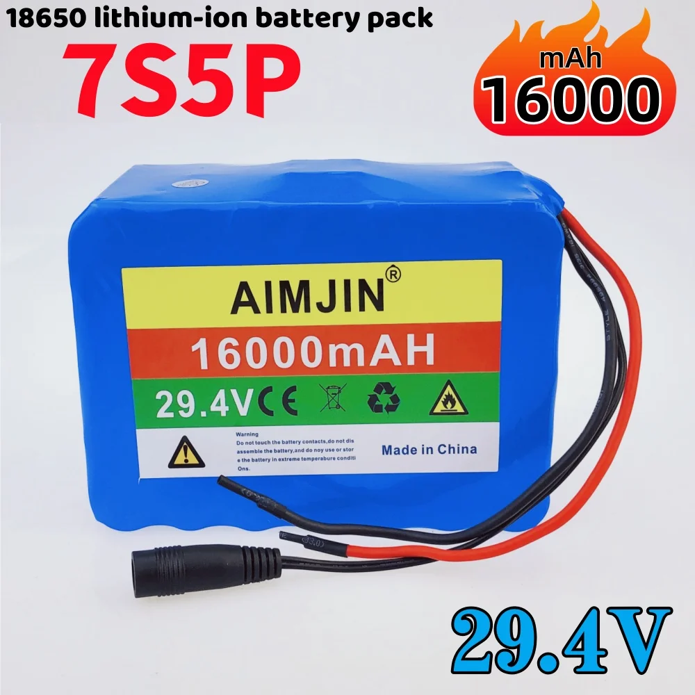 

29,4 В 7S5P 16000 мАч 18650 литий-ионный аккумулятор, подходит для электрических скутеров 24 В с дополнительным интерфейсом
