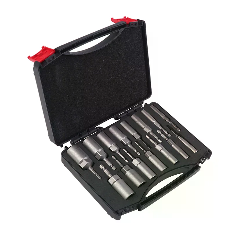 

Intensified 80mm 15pc Power Nut Driver Drill Bit Combo, 5.5-19mm Impact Socket Link Hex Socket Casing Power Instrument Extras