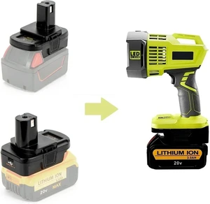 Adaptor Baterai dengan Port USB untuk Dewalt untuk Ryobi Alat untuk Baterai Milwaukee Konversi ke untuk Baterai Lithium-ion Ryobi 18V 8 baterai worx 56v penjualan terbaik - №