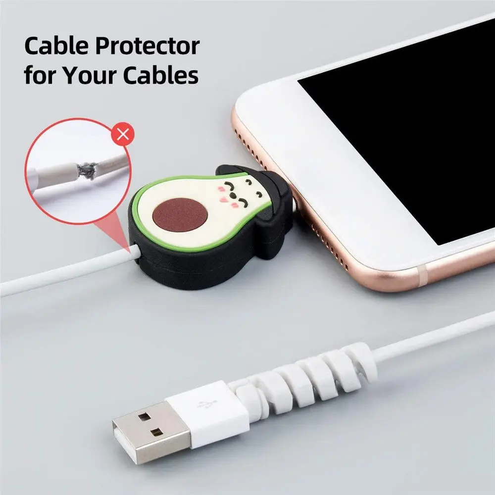 Protetor de cabo USB para iPhone, PVC Cartoon Charger Plug, Protetor Mini cabo útil cabo caso, Data Line Protector