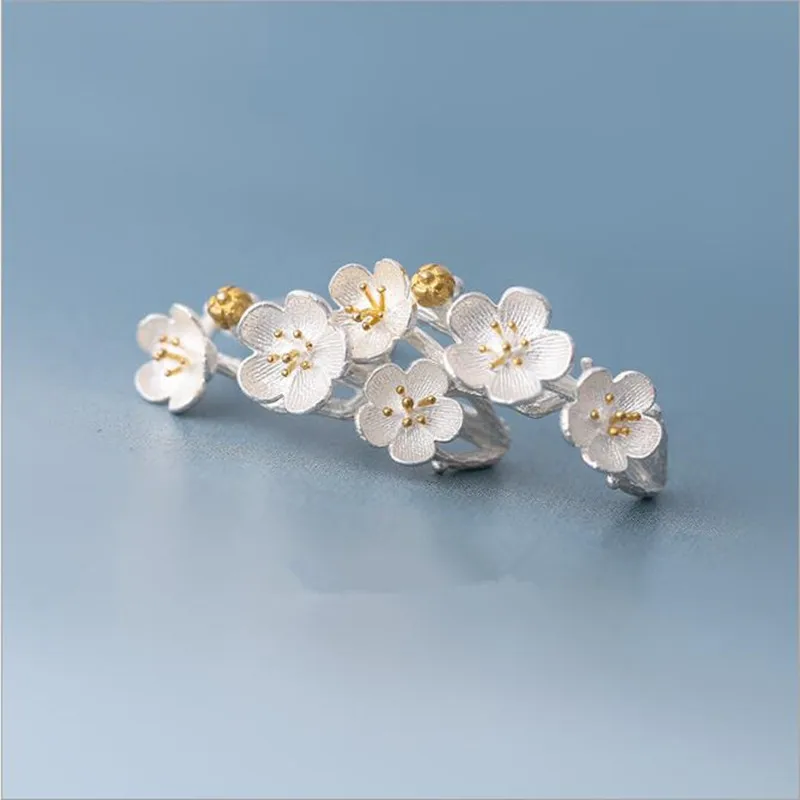 Gorąca sprzedaż biżuterii 925 Sterling Silver nie alergiczne palisander wiśnia mały świeży temperament popularne kolczyki sztyfty E088